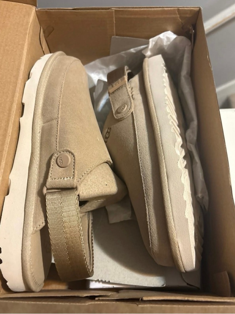 UGG Kids Beige Slip-On Slippers